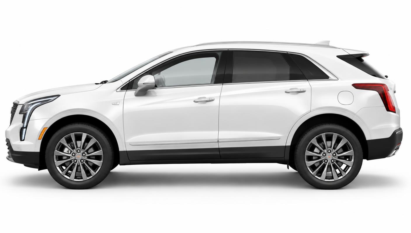 2026 Cadillac XT5 in crystal white, side profile
