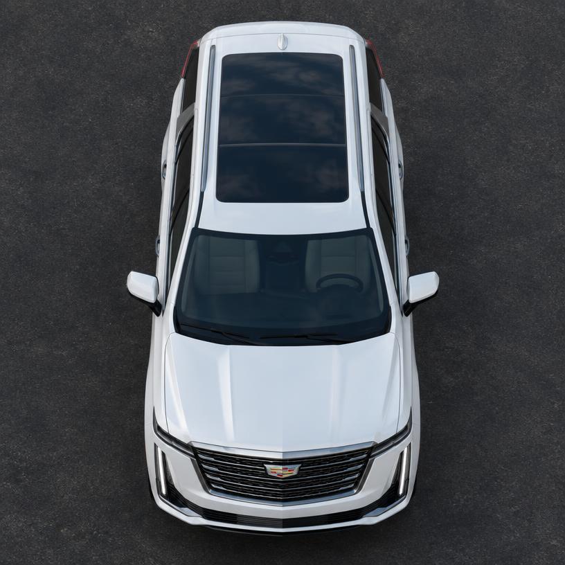 Cadillac XT5 panoramic sunroof overhead view